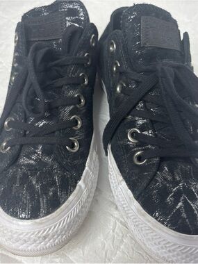 Converse Chuck Taylor All Star Lift Platform Black Glitter Sneakers size 7